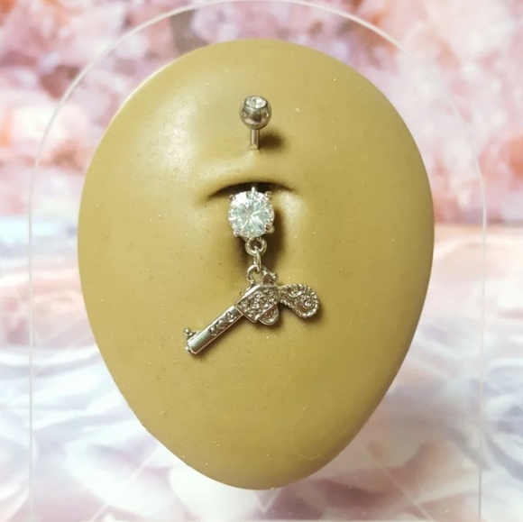 Jewelry - Silver Filigree Gun Belly Button Navel Ring